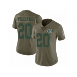 Women Nike New York Jets #20 Marcus Williams Limited Olive 2017 Salute to Service NFL Jersey