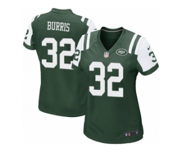 Women Nike New York Jets #32 Juston Burris Game Green Team Color NFL Jersey