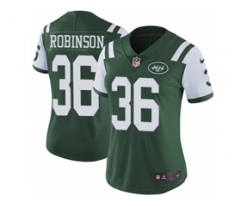 Women Nike New York Jets #36 Rashard Robinson Green Team Color Vapor Untouchable Limited Player NFL Jersey