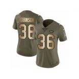 Women Nike New York Jets #36 Rashard Robinson Limited Olive Gold 2017 Salute to Service NFL Jersey