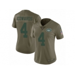 Women Nike New York Jets #4 Lac Edwards Limited Olive 2017 Salute to Service NFL Jersey