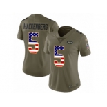 Women Nike New York Jets #5 Christian Hackenberg Limited Olive USA Flag 2017 Salute to Service NFL Jersey