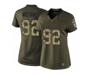 Women Nike New York Jets #92 Leonard Williams Green Salute to Service Jerseys