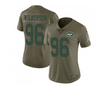 Women Nike New York Jets #96 Muhammad Wilkerson Olive Stitched NFL Limited 2017 Salute to Service Jersey