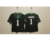 Women's New York Jets #1 Ahmad Sauce Black Vapor Football Stitched Jersey