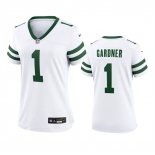 Women's New York Jets #1 Sauce Gardner White 2024 Football Stitched Jersey