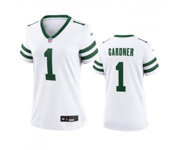 Women's New York Jets #1 Sauce Gardner White 2024 Football Stitched Jersey