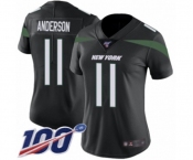 Women's New York Jets #11 Robby Anderson Black Alternate Vapor Untouchable Limited Player 100th Season Football Jersey