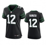 Women's New York Jets #12 Joe Namath Black 2024 Football Stitched Jersey