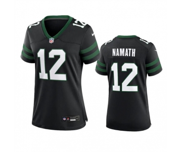 Women's New York Jets #12 Joe Namath Black 2024 Football Stitched Jersey