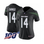 Women's New York Jets #14 Sam Darnold Black Alternate Vapor Untouchable Limited Player 100th Season Football Jersey