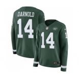 Women's New York Jets #14 Sam Darnold Limited Green Therma Long Sleeve Football Jersey