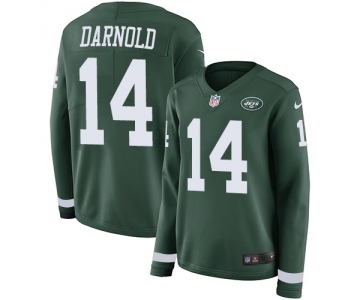 Women's New York Jets #14 Sam Darnold Limited Green Therma Long Sleeve Football Jersey