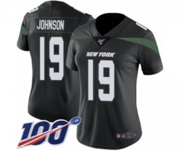 Women's New York Jets #19 Keyshawn Johnson Black Alternate Vapor Untouchable Limited Player 100th Season Football Jersey