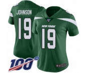 Women's New York Jets #19 Keyshawn Johnson Green Team Color Vapor Untouchable Limited Player 100th Season Football Jersey