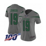 Women's New York Jets #19 Keyshawn Johnson Limited Gray Inverted Legend 100th Season Football Jersey