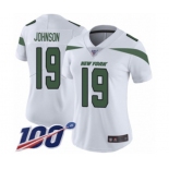 Women's New York Jets #19 Keyshawn Johnson White Vapor Untouchable Limited Player 100th Season Football Jersey