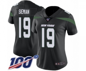 Women's New York Jets #19 Trevor Siemian Black Alternate Vapor Untouchable Limited Player 100th Season Football Jersey