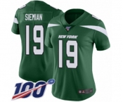 Women's New York Jets #19 Trevor Siemian Green Team Color Vapor Untouchable Limited Player 100th Season Football Jersey