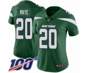 Women's New York Jets #20 Marcus Maye Green Team Color Vapor Untouchable Limited Player 100th Season Football Jersey