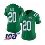 Women's New York Jets #20 Marcus Maye Limited Green Rush Vapor Untouchable 100th Season Football Jersey