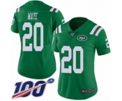 Women's New York Jets #20 Marcus Maye Limited Green Rush Vapor Untouchable 100th Season Football Jersey