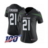 Women's New York Jets #21 LaDainian Tomlinson Black Alternate Vapor Untouchable Limited Player 100th Season Football Jersey