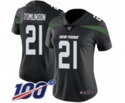 Women's New York Jets #21 LaDainian Tomlinson Black Alternate Vapor Untouchable Limited Player 100th Season Football Jersey