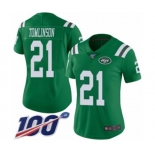 Women's New York Jets #21 LaDainian Tomlinson Limited Green Rush Vapor Untouchable 100th Season Football Jersey