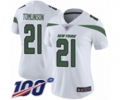 Women's New York Jets #21 LaDainian Tomlinson White Vapor Untouchable Limited Player 100th Season Football Jersey