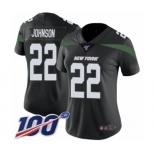 Women's New York Jets #22 Trumaine Johnson Black Alternate Vapor Untouchable Limited Player 100th Season Football Jersey