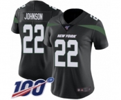 Women's New York Jets #22 Trumaine Johnson Black Alternate Vapor Untouchable Limited Player 100th Season Football Jersey