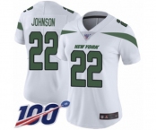 Women's New York Jets #22 Trumaine Johnson White Vapor Untouchable Limited Player 100th Season Football Jersey