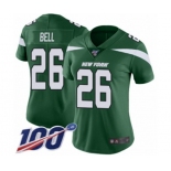 Women's New York Jets #26 Le'Veon Bell Green Team Color Vapor Untouchable Limited Player 100th Season Football Jersey