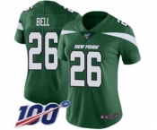 Women's New York Jets #26 Le'Veon Bell Green Team Color Vapor Untouchable Limited Player 100th Season Football Jersey