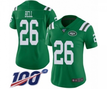 Women's New York Jets #26 Le'Veon Bell Limited Green Rush Vapor Untouchable 100th Season Football Jersey