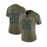 Women's New York Jets #26 Le'Veon Bell Limited Olive 2017 Salute to Service Football Jersey