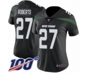 Women's New York Jets #27 Darryl Roberts Black Alternate Vapor Untouchable Limited Player 100th Season Football Jersey