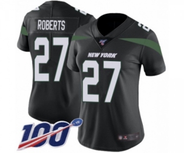 Women's New York Jets #27 Darryl Roberts Black Alternate Vapor Untouchable Limited Player 100th Season Football Jersey