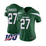 Women's New York Jets #27 Darryl Roberts Green Team Color Vapor Untouchable Limited Player 100th Season Football Jersey