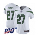 Women's New York Jets #27 Darryl Roberts White Vapor Untouchable Limited Player 100th Season Football Jersey