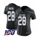 Women's New York Jets #28 Curtis Martin Black Alternate Vapor Untouchable Limited Player 100th Season Football Jersey