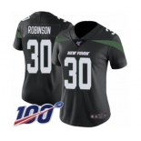 Women's New York Jets #30 Rashard Robinson Black Alternate Vapor Untouchable Limited Player 100th Season Football Jersey