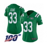 Women's New York Jets #33 Jamal Adams Limited Green Rush Vapor Untouchable 100th Season Football Jersey