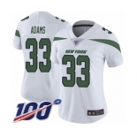 Women's New York Jets #33 Jamal Adams White Vapor Untouchable Limited Player 100th Season Football Jersey