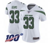 Women's New York Jets #33 Jamal Adams White Vapor Untouchable Limited Player 100th Season Football Jersey