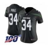 Women's New York Jets #34 Brian Poole Black Alternate Vapor Untouchable Limited Player 100th Season Football Jersey