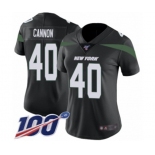 Women's New York Jets #40 Trenton Cannon Black Alternate Vapor Untouchable Limited Player 100th Season Football Jersey