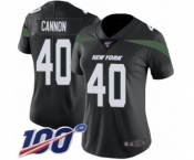 Women's New York Jets #40 Trenton Cannon Black Alternate Vapor Untouchable Limited Player 100th Season Football Jersey