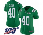 Women's New York Jets #40 Trenton Cannon Limited Green Rush Vapor Untouchable 100th Season Football Jersey